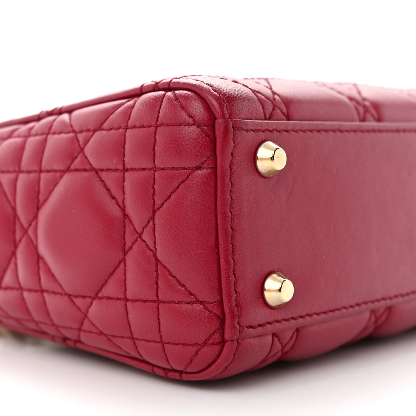Lambskin Cannage Mini Lady Dior Red