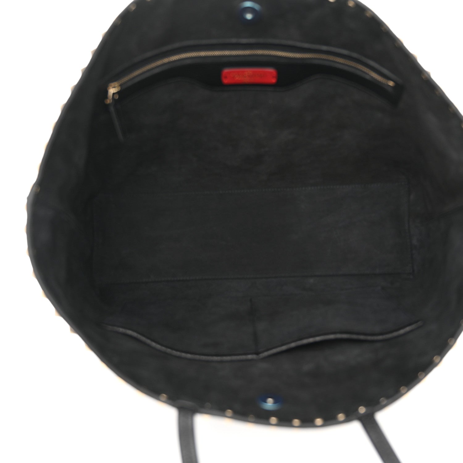 Valentino Garavani Grained Calfskin Rockstud Shoulder Tote Black 5 of 10