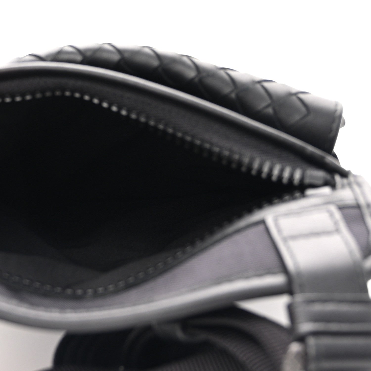 Bottega Veneta Nappa Intrecciato Nylon High Tech Crossbody Pouch Black 6 of 9