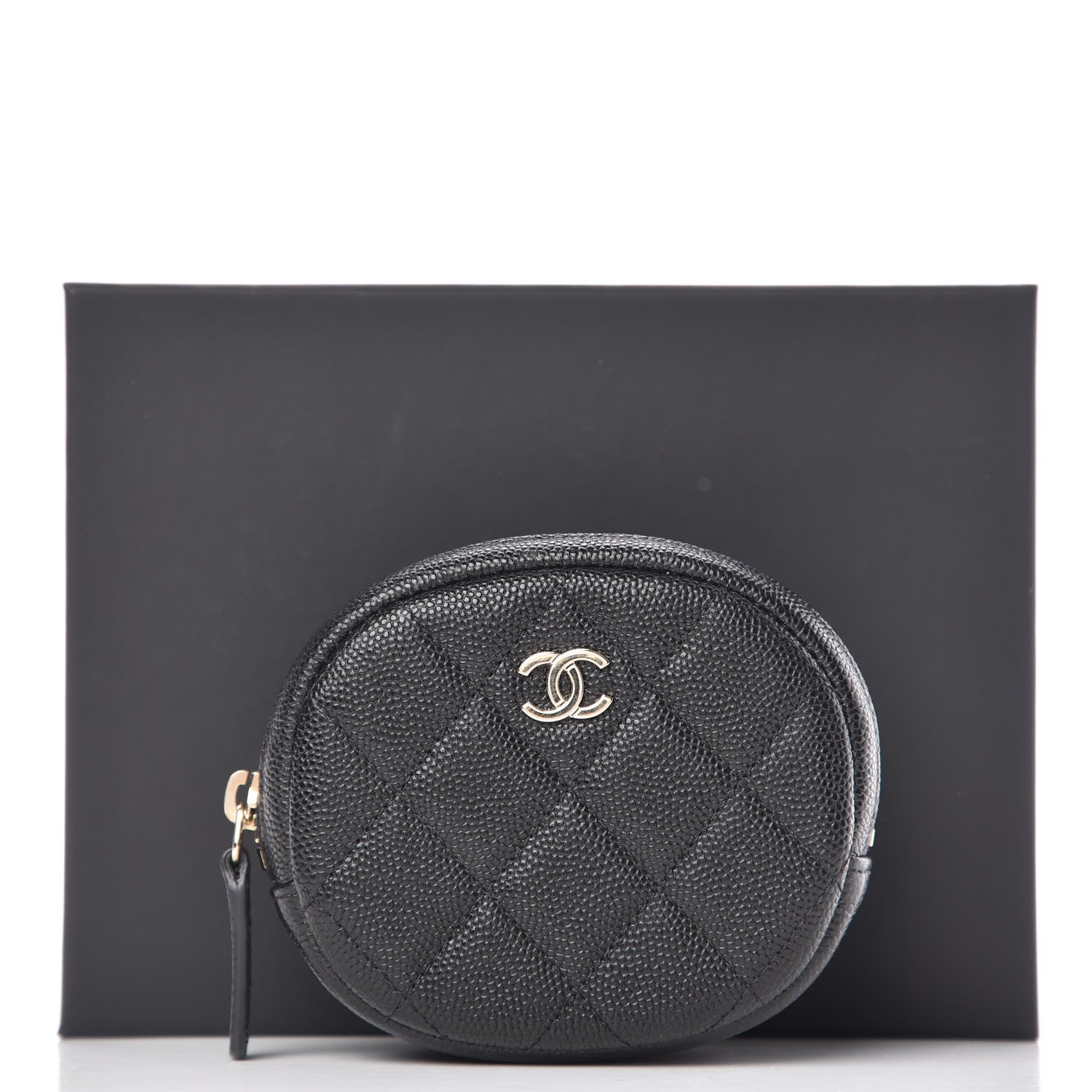 Chanel Caviar Quilted Zip Around Classic Coin Purse Black 9 of 9