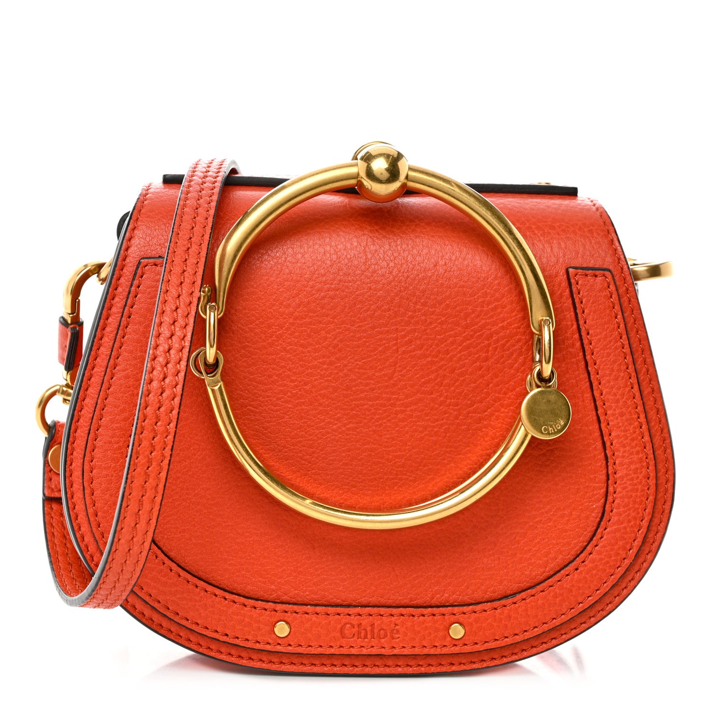 Calfskin Small Nile Bracelet Bag Earthy Red