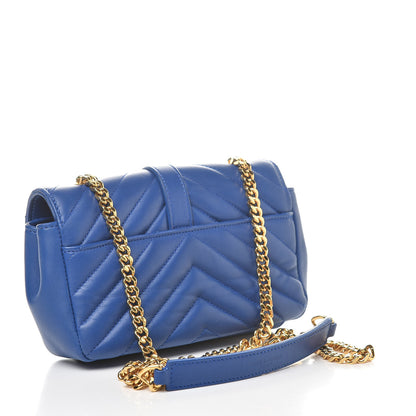 Saint Laurent Sheepskin Matelasse Chevron Monogram Classic Baby Chain Bag Blue Majorelle 3 of 11