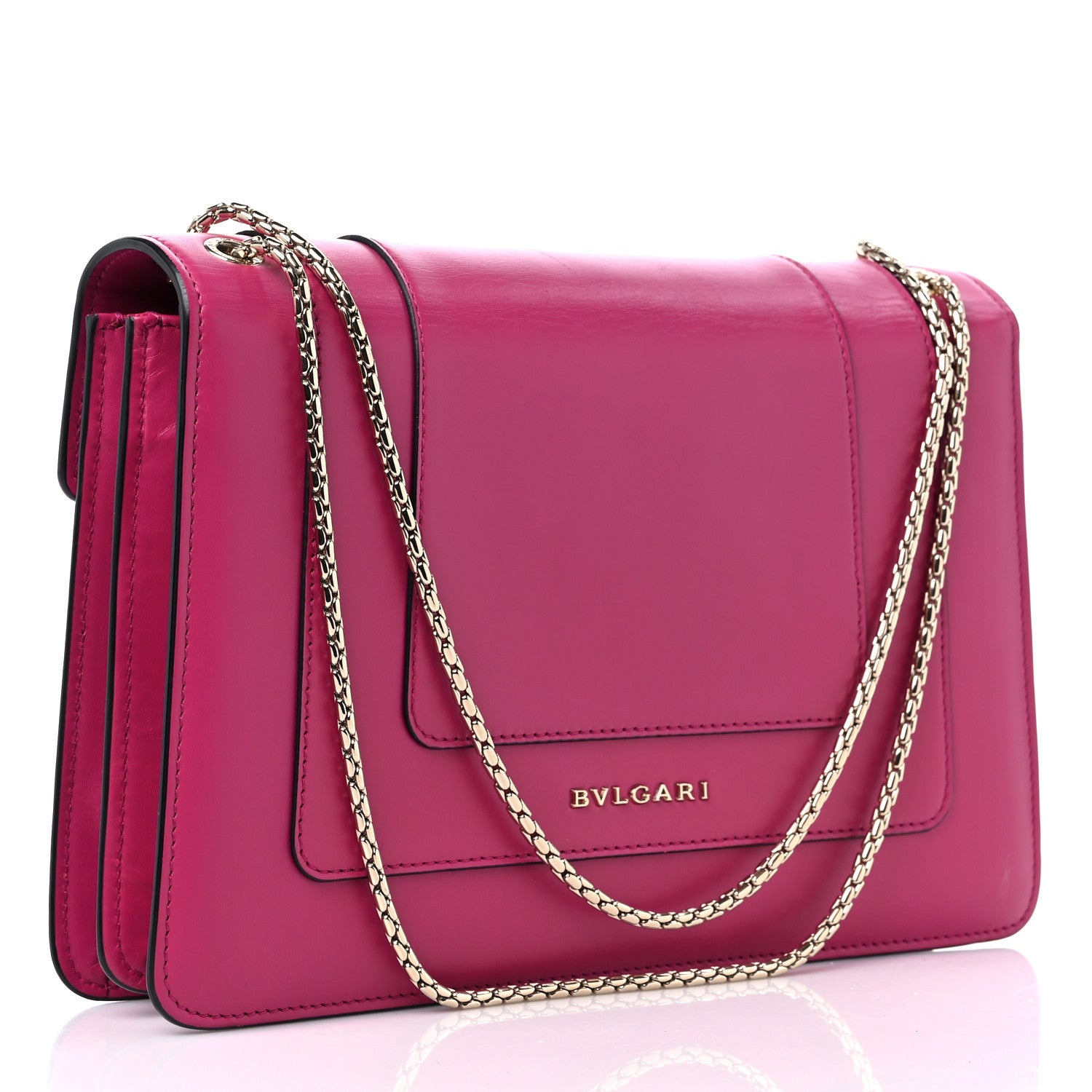 Bulgari Calfskin Serpenti Forever Shoulder Bag Pink 3 of 8