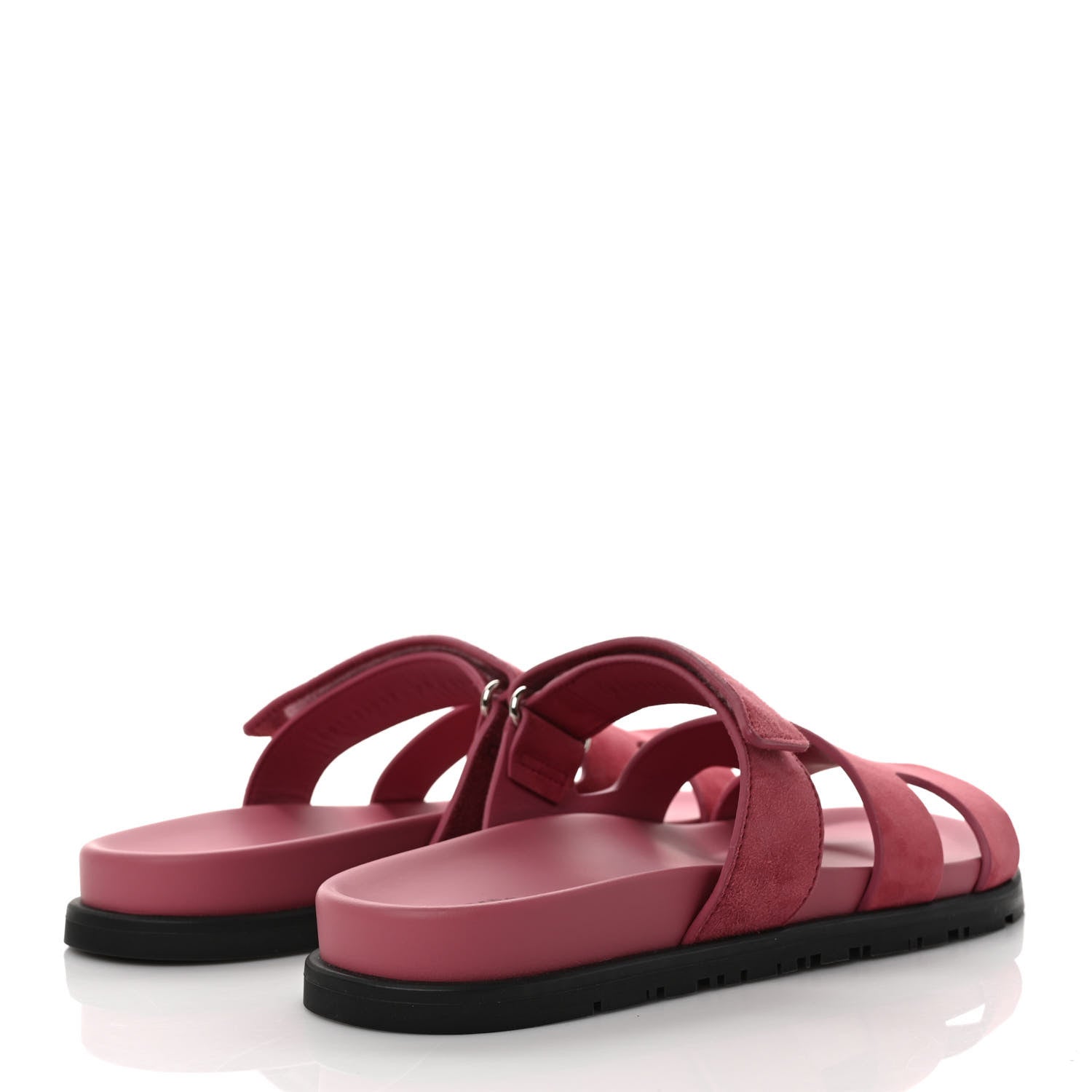 Hermes Suede Goatskin Womens Chypre Sandals 40 Rose Aphrodite 4 of 8