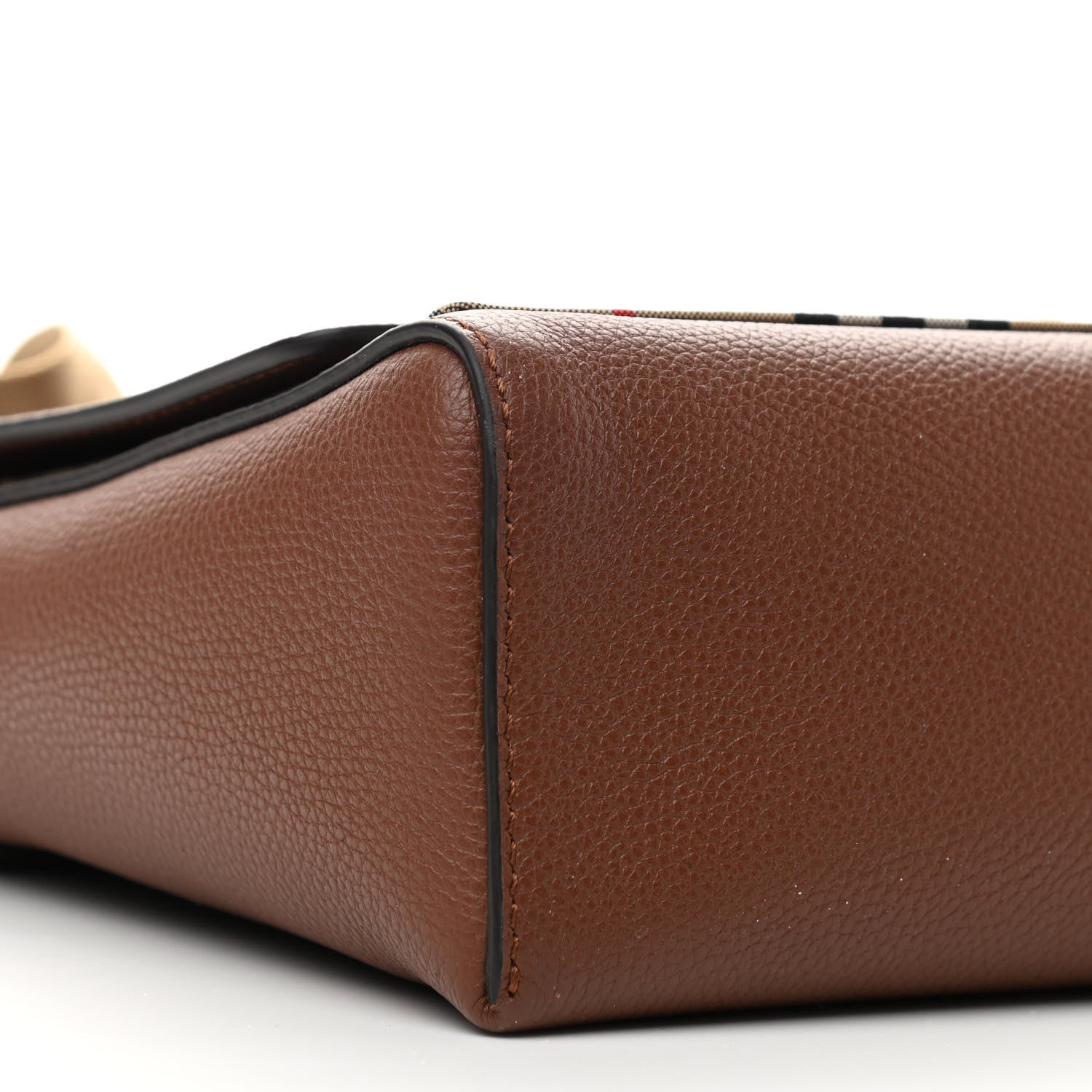 Burberry Calfskin Vintage Check Note Crossbody Bag Tan 8 of 10