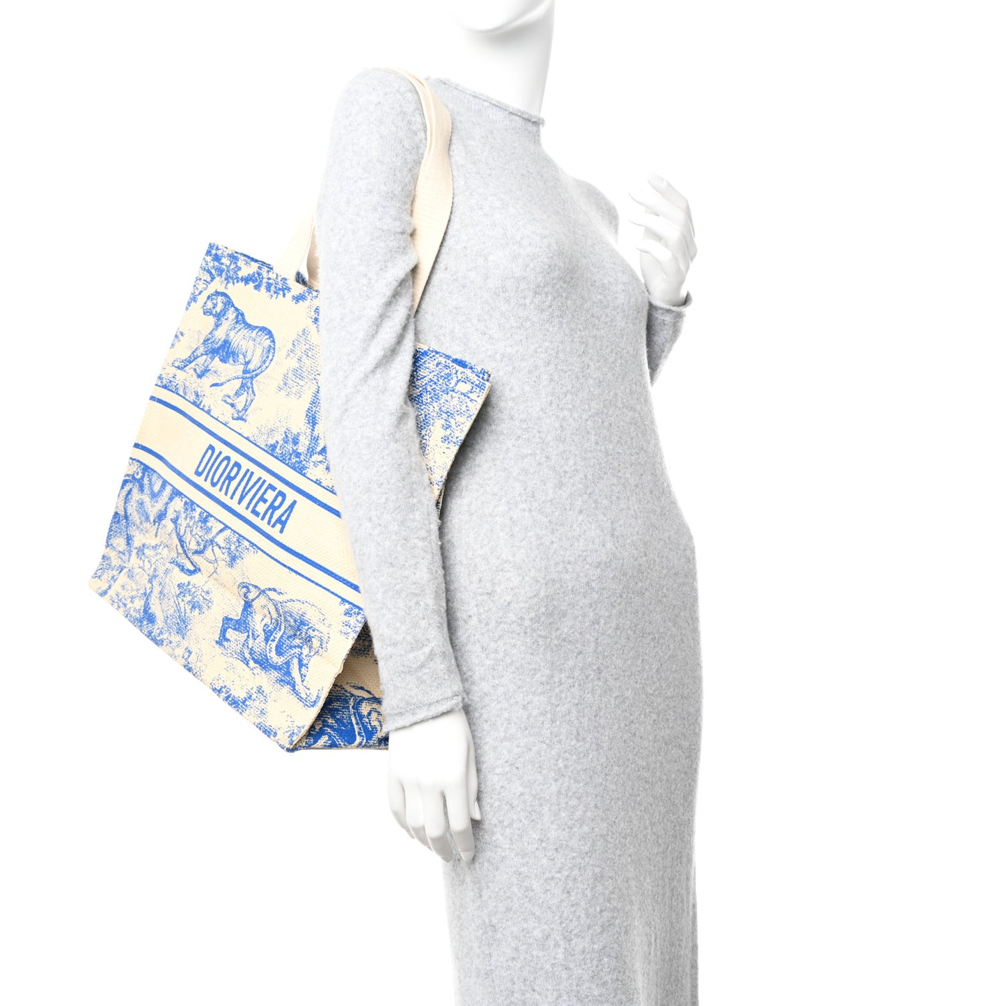 Straw Dioriviera Tote Blue