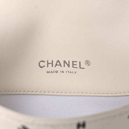 Chanel Printed Lambskin Logo CC Envelope Clutch With Chain White 9 of 13
