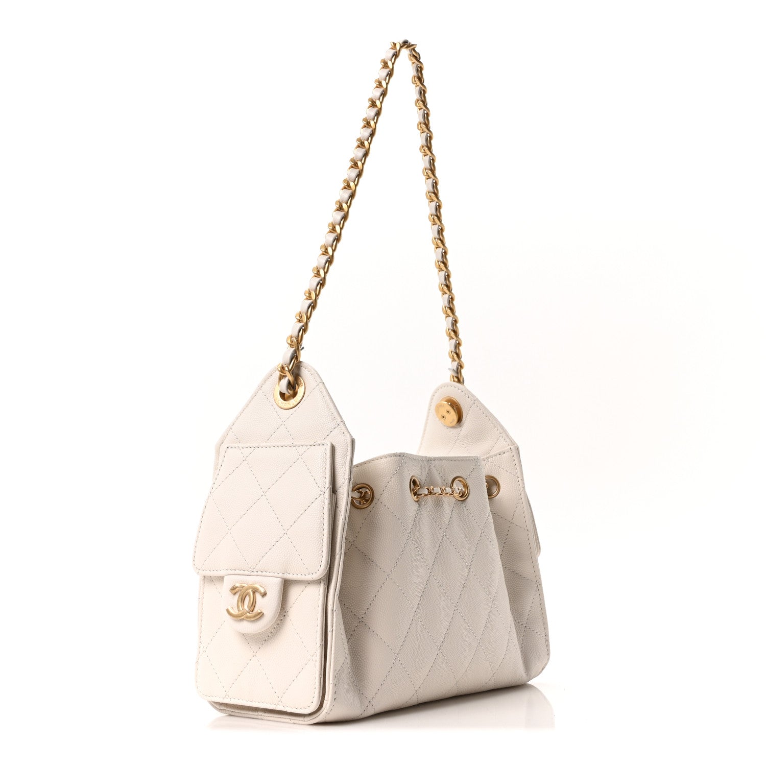 Chanel Caviar Quilted Mini Chanel 25 Handbag White 3 of 10