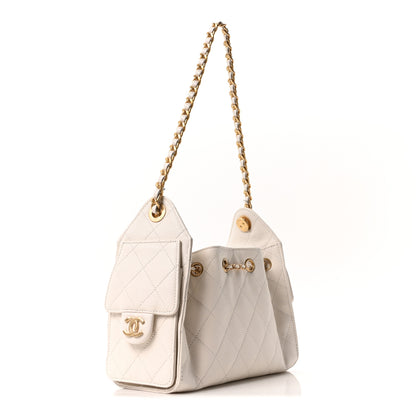 Chanel Caviar Quilted Mini Chanel 25 Handbag White 3 of 10