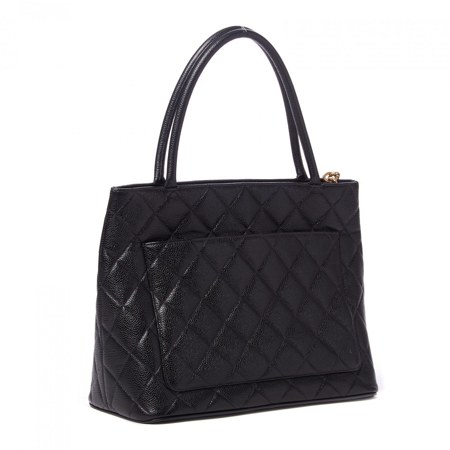 Caviar Quilted Medallion Tote Black
