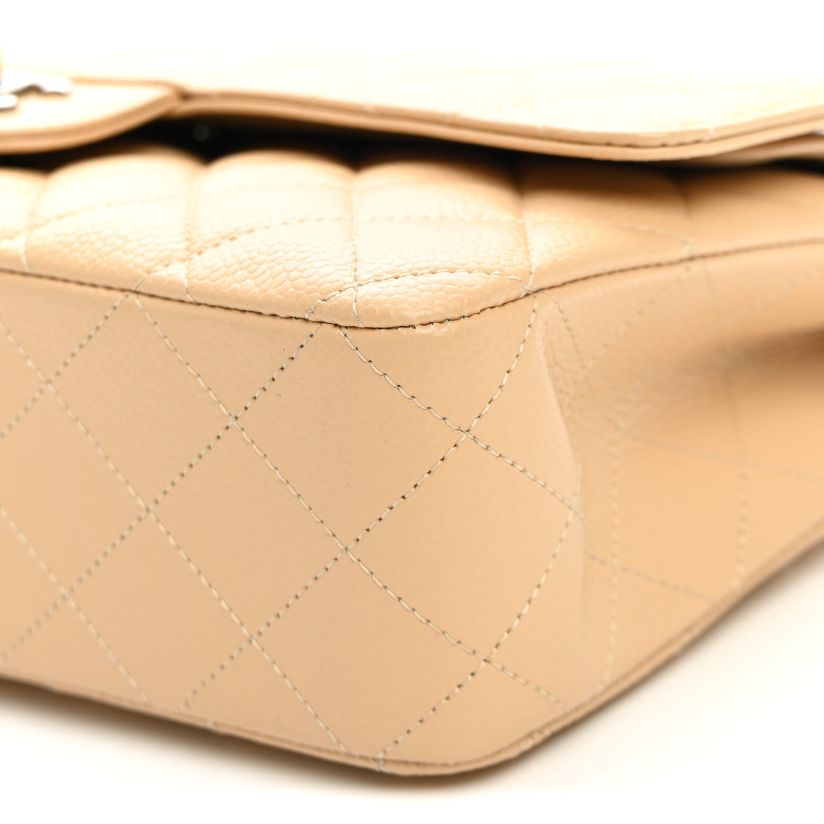Chanel Caviar Quilted Medium Double Flap Beige 10 of 10