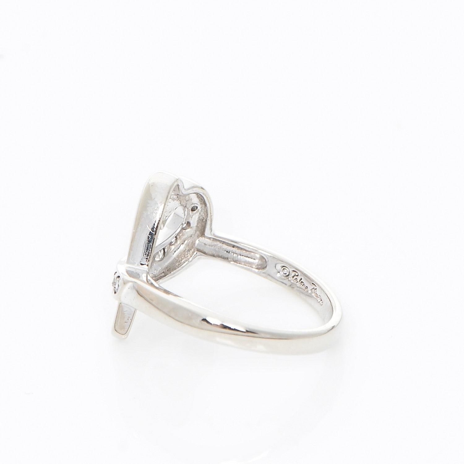 Tiffany 18K White Gold Diamond Paloma Picasso Loving Heart Ring 5 3 of 6