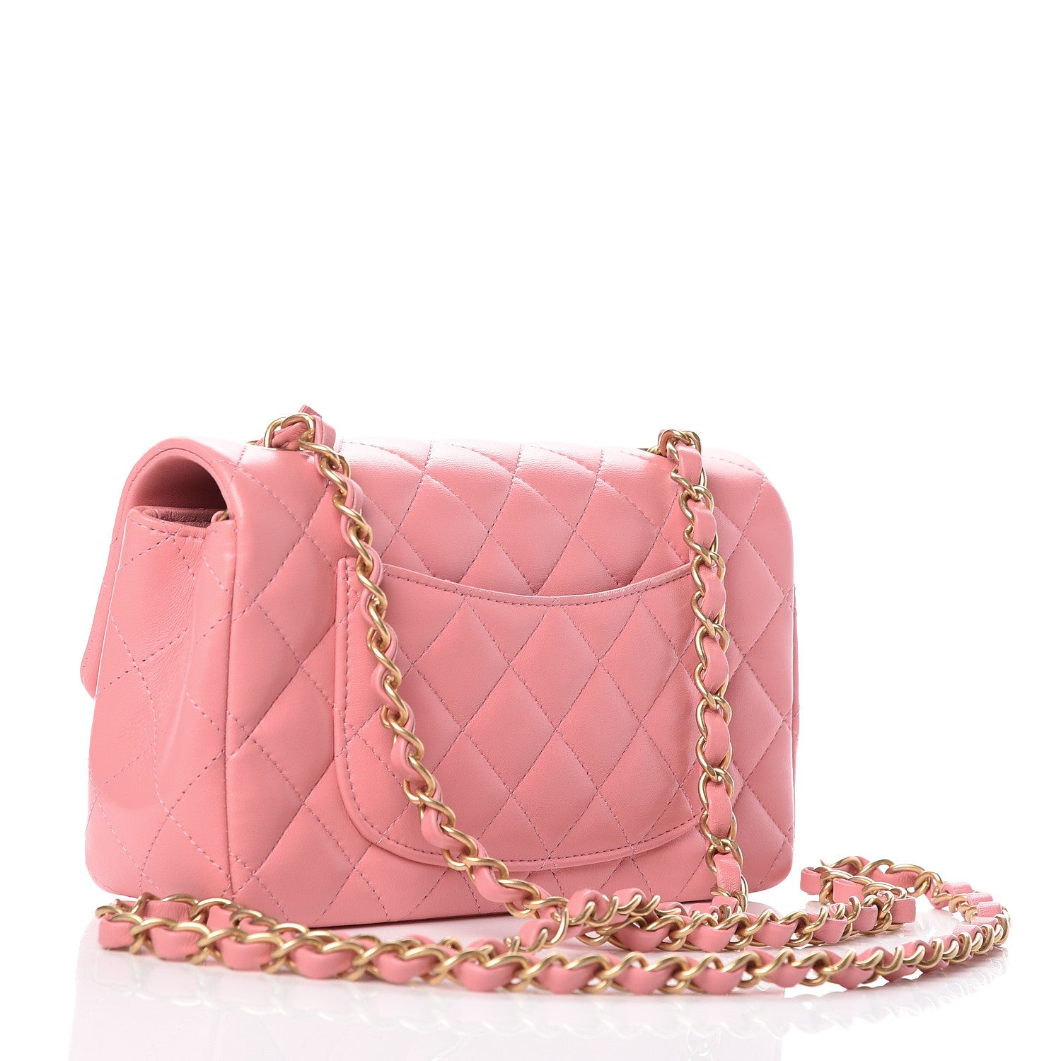 Chanel Lambskin Quilted Mini Rectangular Flap Pink 3 of 11