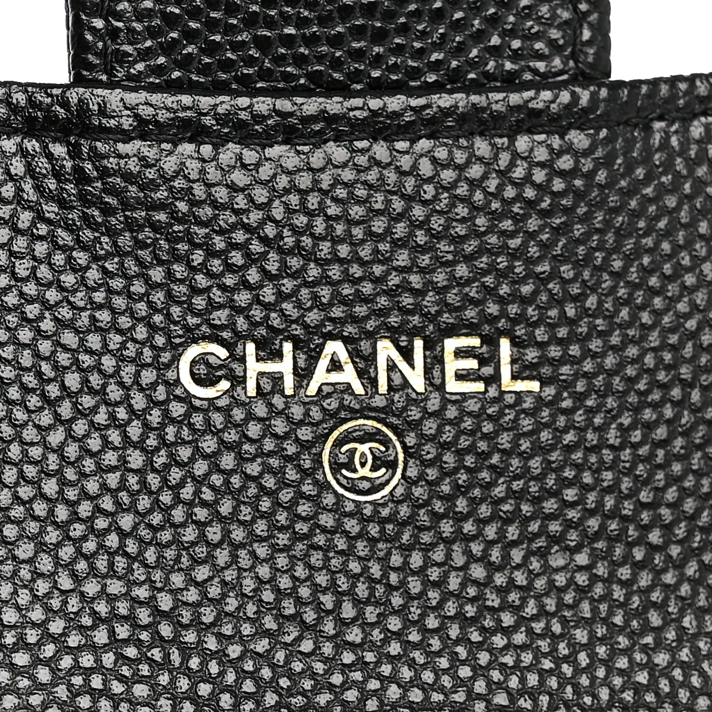 Caviar Quilted Flap Card Holder On Chain Black