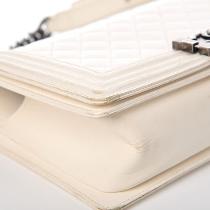 Chanel Lambskin Quilted Medium Boy Flap White 10 of 14