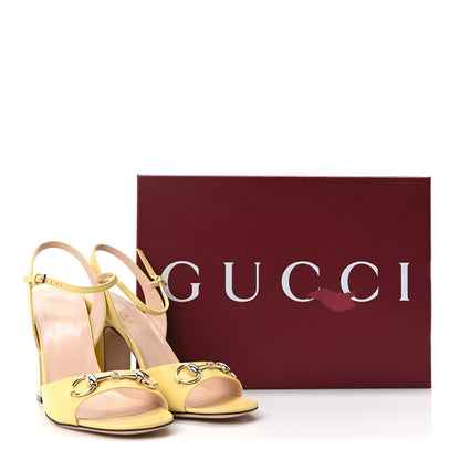 Gucci Malaga Kid Horsebit Cross Strap 95mm Sandals 40 Sweety Yellow 9 of 9