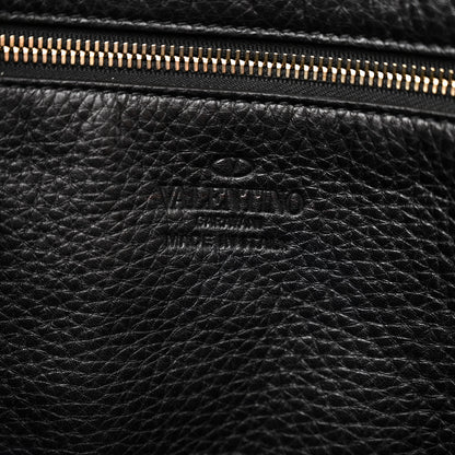 Valentino Garavani Pebbled Calfskin Medium Rockstud Tote Black 6 of 9