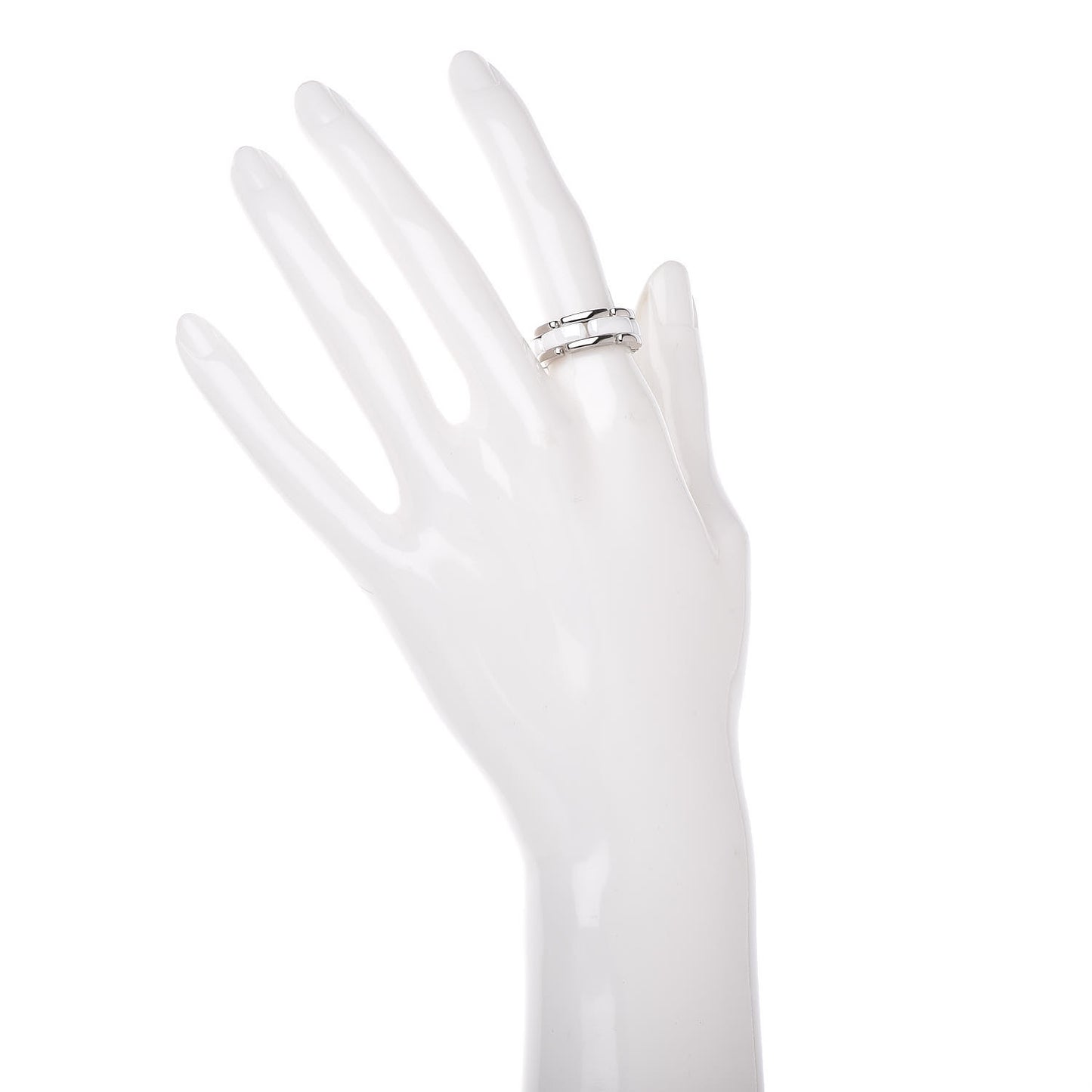 18K White Gold White Ceramic Medium Ultra Ring 51 5.25