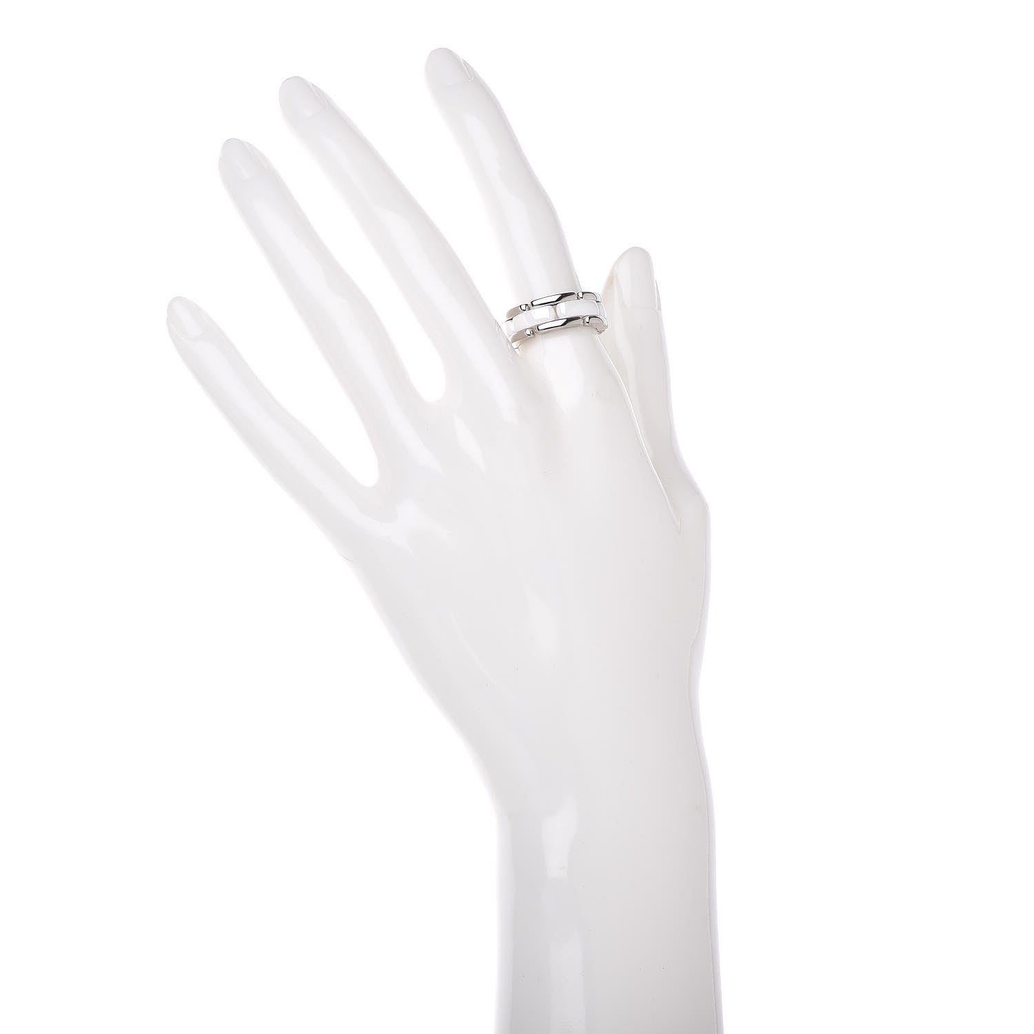 Chanel 18K White Gold White Ceramic Medium Ultra Ring 51 5.25 2 of 4