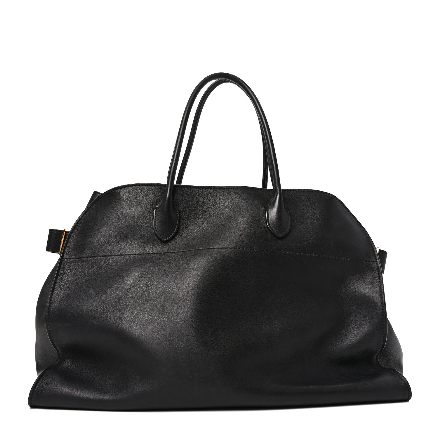The Row Polished Saddle Calfskin Soft Margaux 17 Black 1 of 9