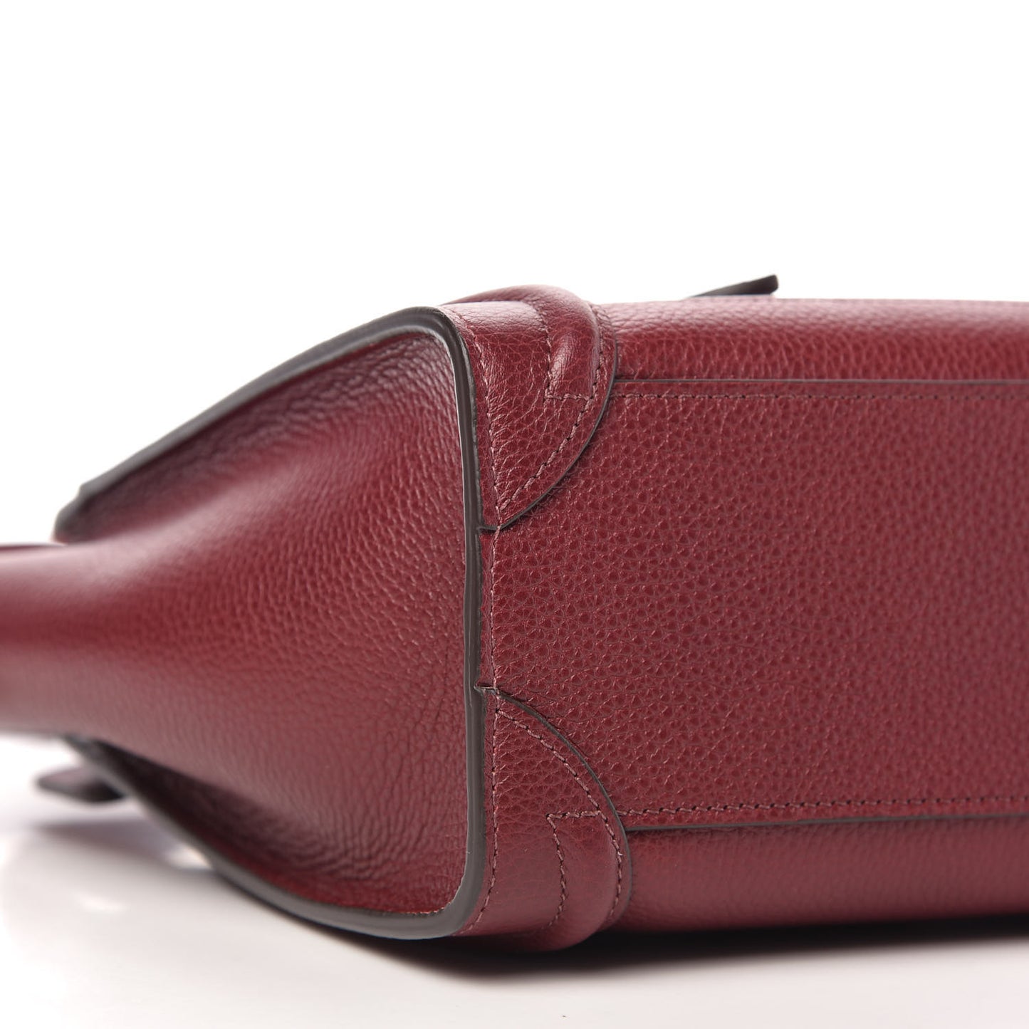 Drummed Calfskin Nano Luggage Burgundy