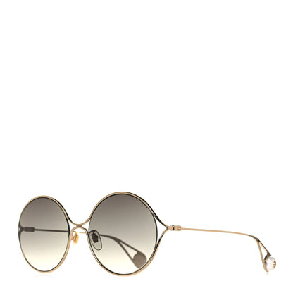 Gucci Round Pearl Tip Sunglasses GG0253S Gold 1 of 8