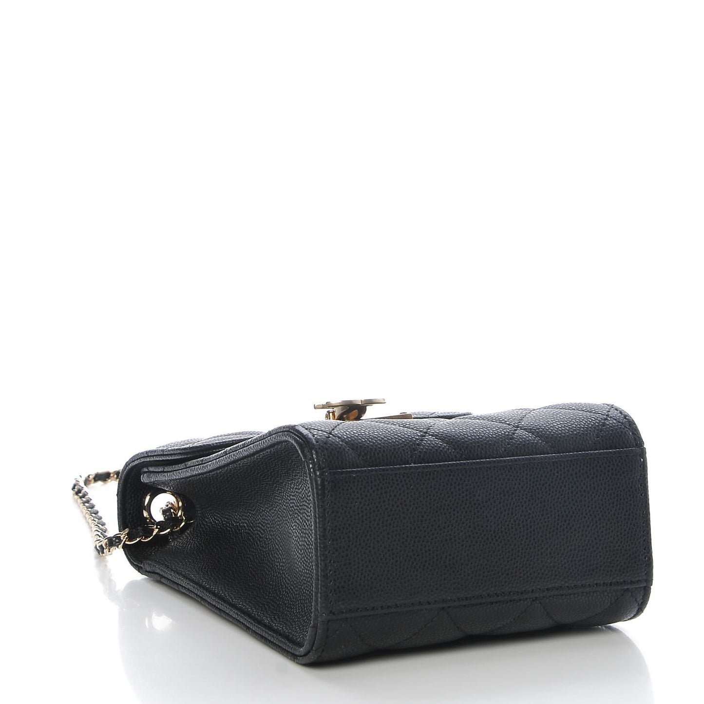 Caviar Quilted Golden Class Phone Holder Black