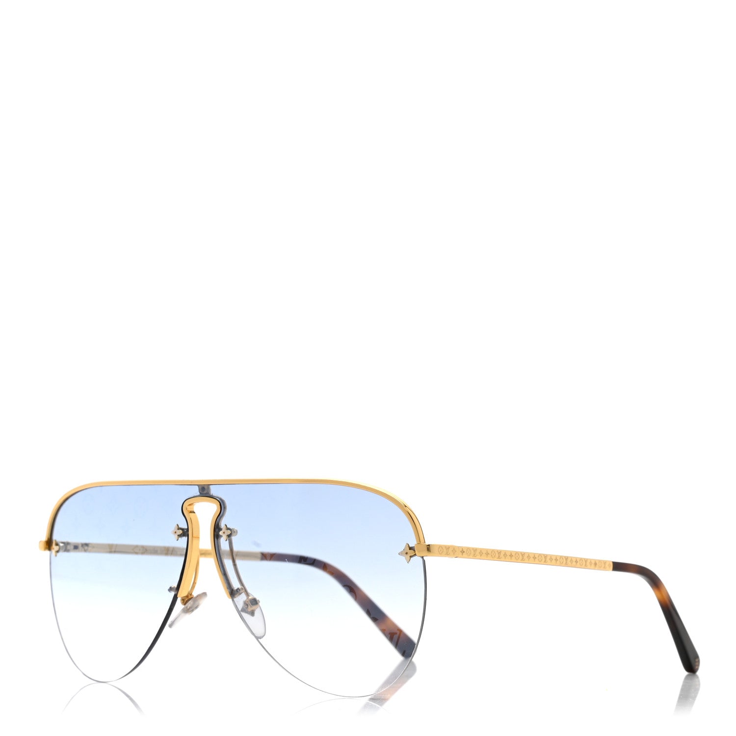 Louis Vuitton Grease Mask Sunglasses Z1470U Gold 1 of 8