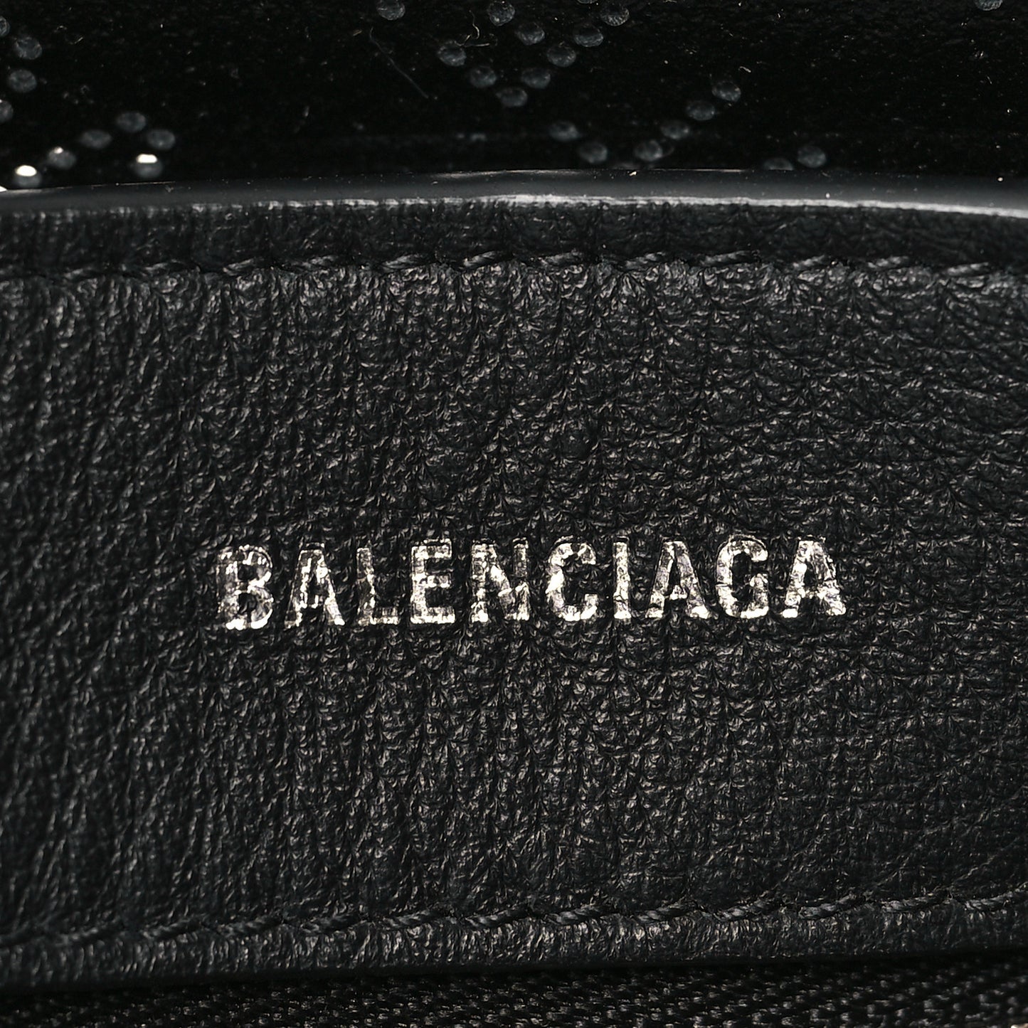 Smooth Calfskin Logo Perforated XXS Everyday Tote Black