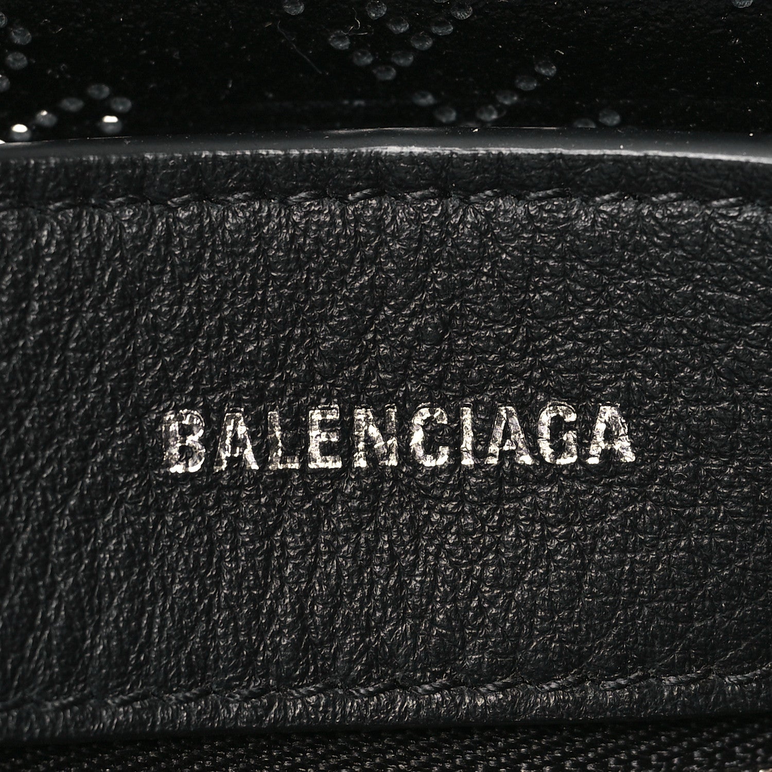 Balenciaga Smooth Calfskin Logo Perforated XXS Everyday Tote Black 6 of 9