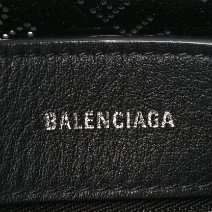 Balenciaga Smooth Calfskin Logo Perforated XXS Everyday Tote Black 6 of 9