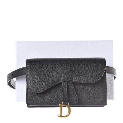 Christian Dior Grained Calfskin Saddle Belt Bag Black 12 of 12