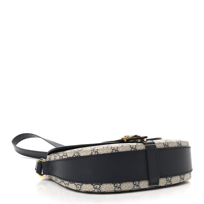 Gucci GG Supreme Monogram Small Messenger Shoulder Bag Beige Blue Navy 4 of 9