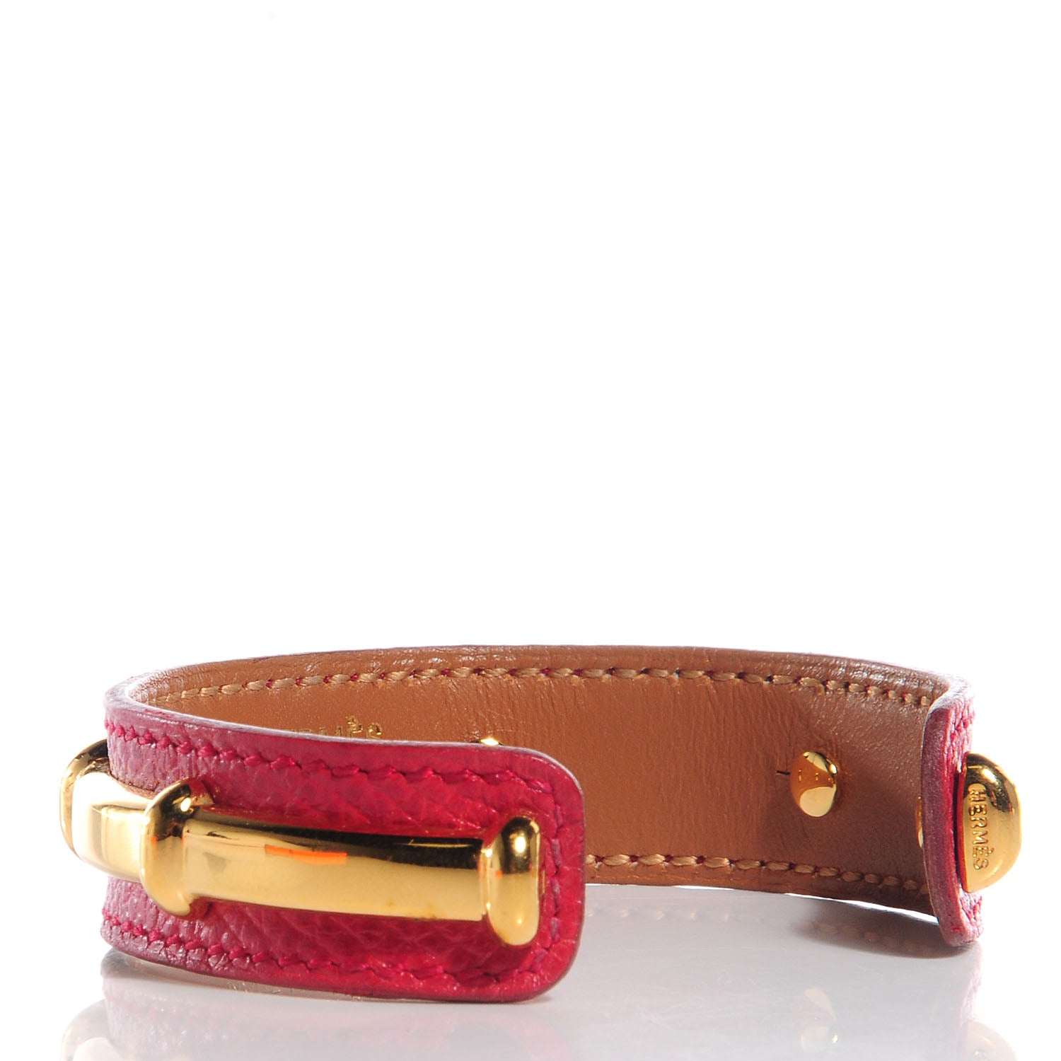 Hermes Courchevel Bamboo Bracelet Rouge Vif 3 of 6