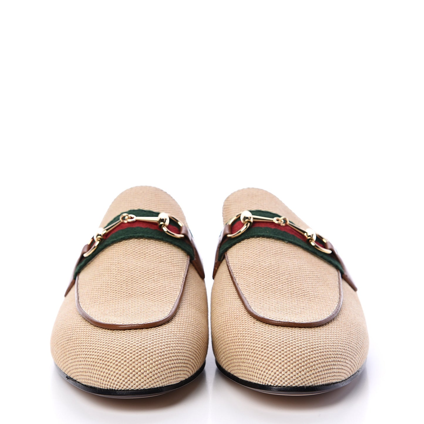 Canvas Vintage Charlotte Web Princetown Slippers 38 Sand Cuir