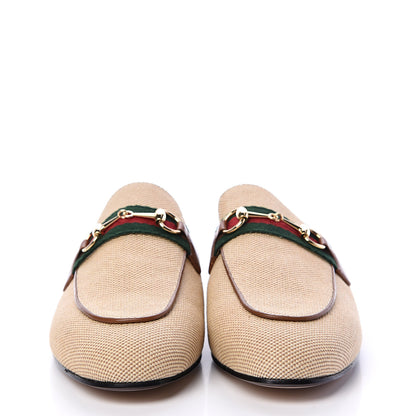 Gucci Canvas Vintage Charlotte Web Princetown Slippers 38 Sand Cuir 2 of 8