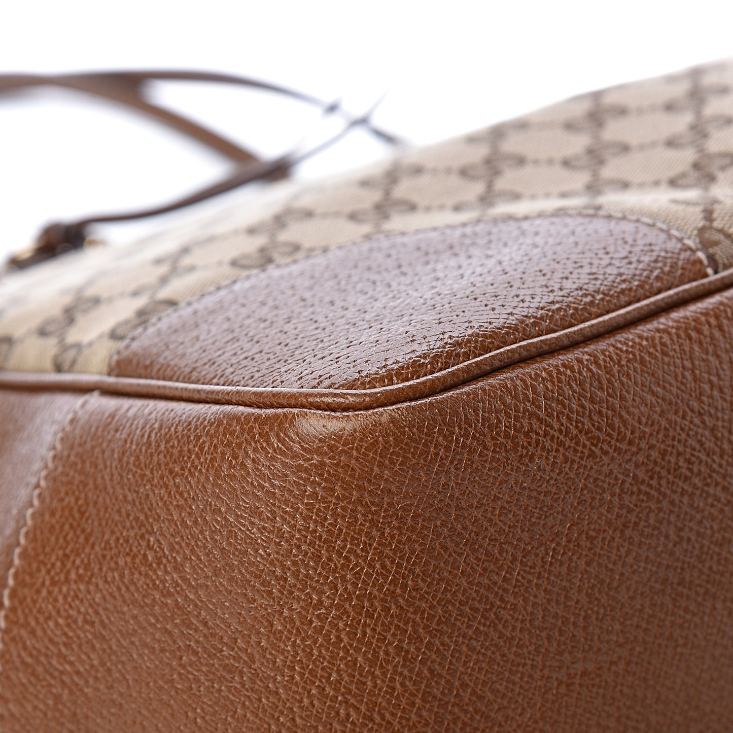 Monogram Medium Bree Zippered Tote Beige Tabacco