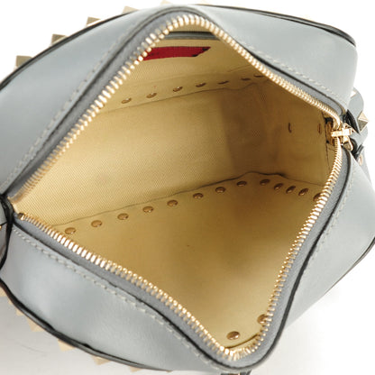 Valentino Garavani Calfskin Rockstud Camera Crossbody Bag Light Stone 5 of 7