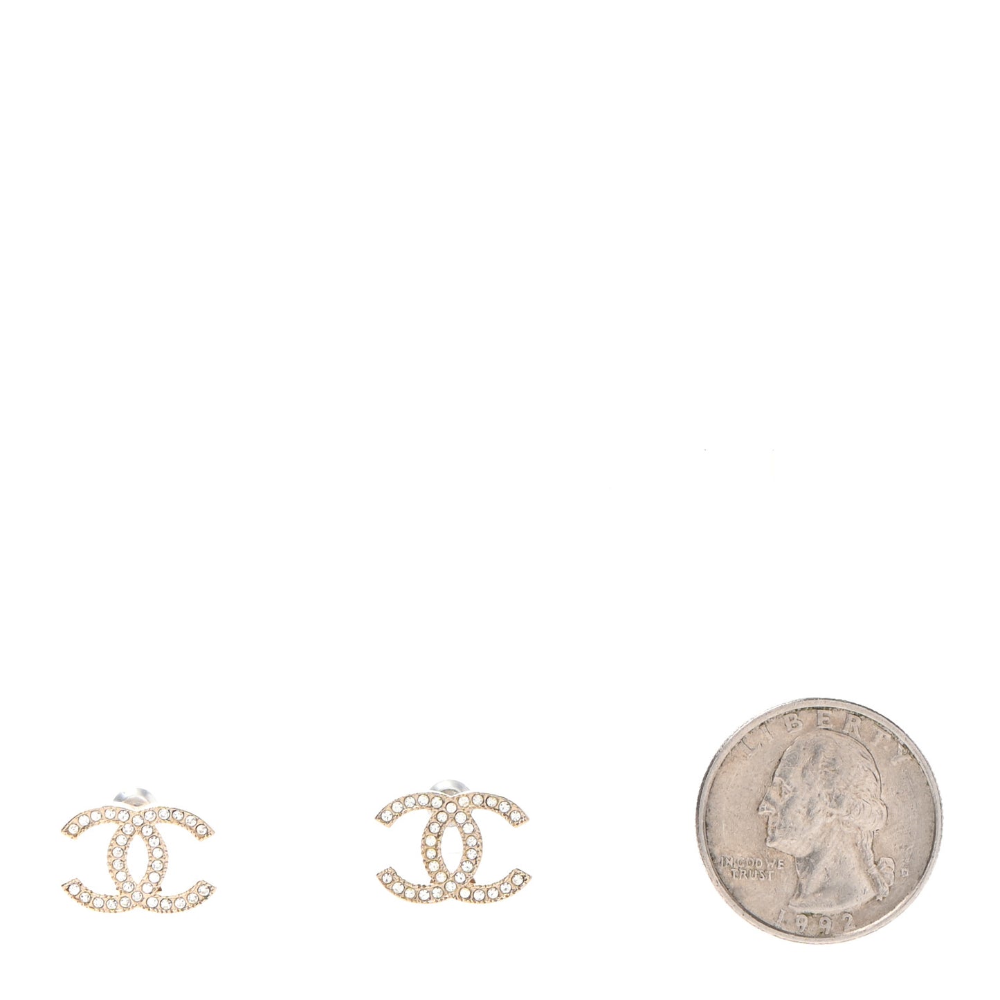 Crystal CC Earrings Gold