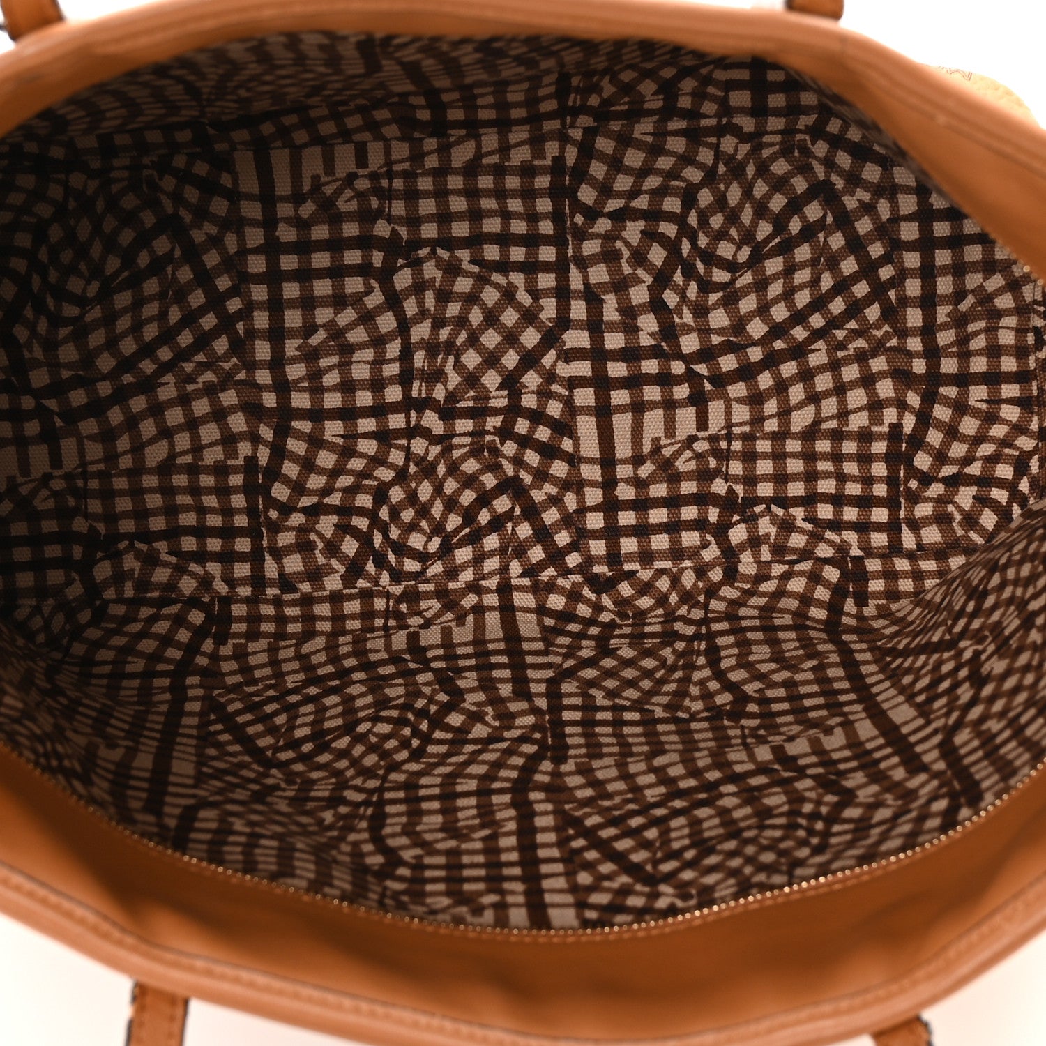 MCM Visetos Medium Anya Top Zip Shopper Tote Cognac 5 of 11