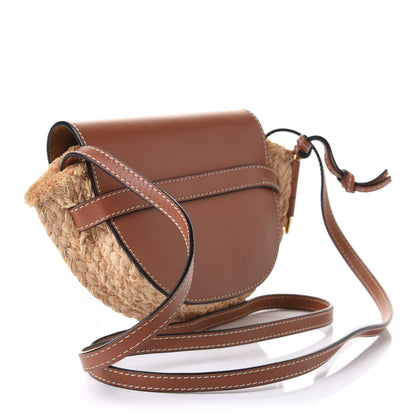 Loewe Calfskin Raffia Mini Gate Crossbody Bag Natural Tan 3 of 11