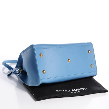 Saint Laurent Calfskin Small Classic Y Cabas Blue Glacier 4 of 10