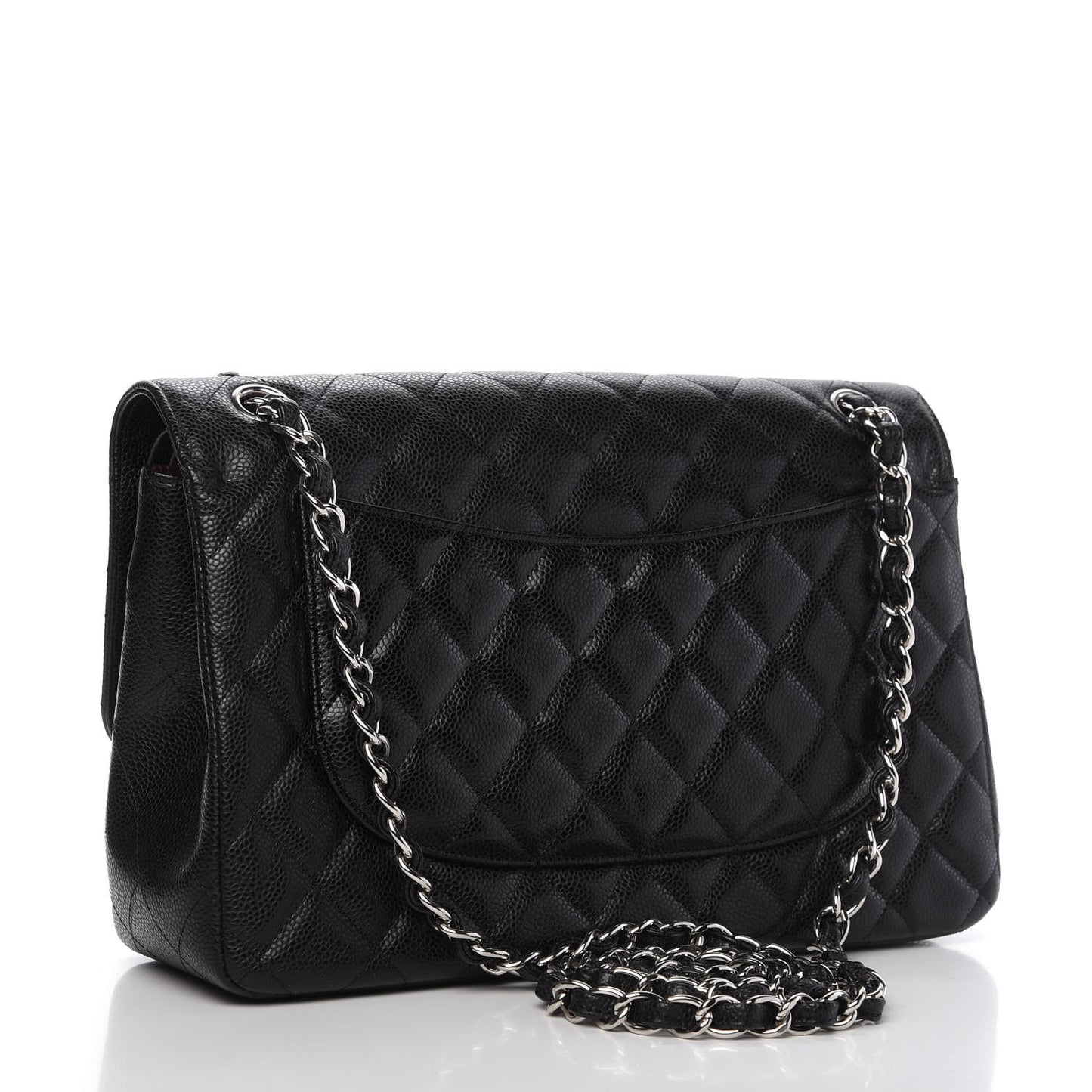 Caviar Quilted Jumbo Double Flap Black