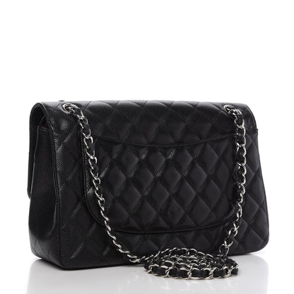 Chanel Caviar Quilted Jumbo Double Flap Black 3 of 11