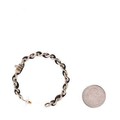Chanel Lambskin Pearl More Is More CC Chain Hoop Earrings Gold Black 2 of 4