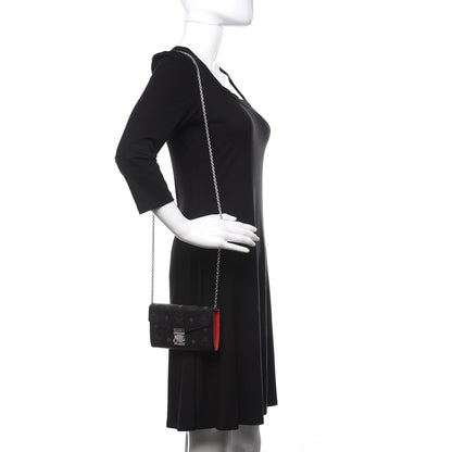 MCM Visetos Large Patricia Wallet On Chain Black Red 2 of 10