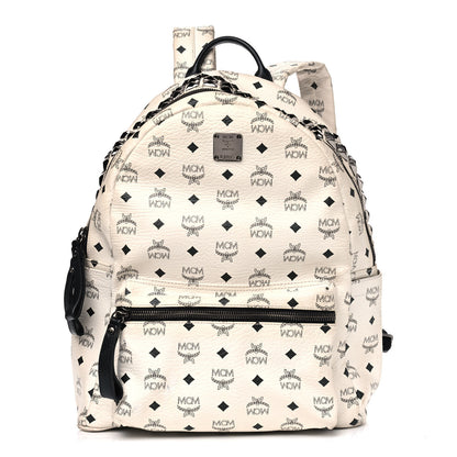 MCM Visetos Crown Stud Medium Stark Backpack White 1 of 14
