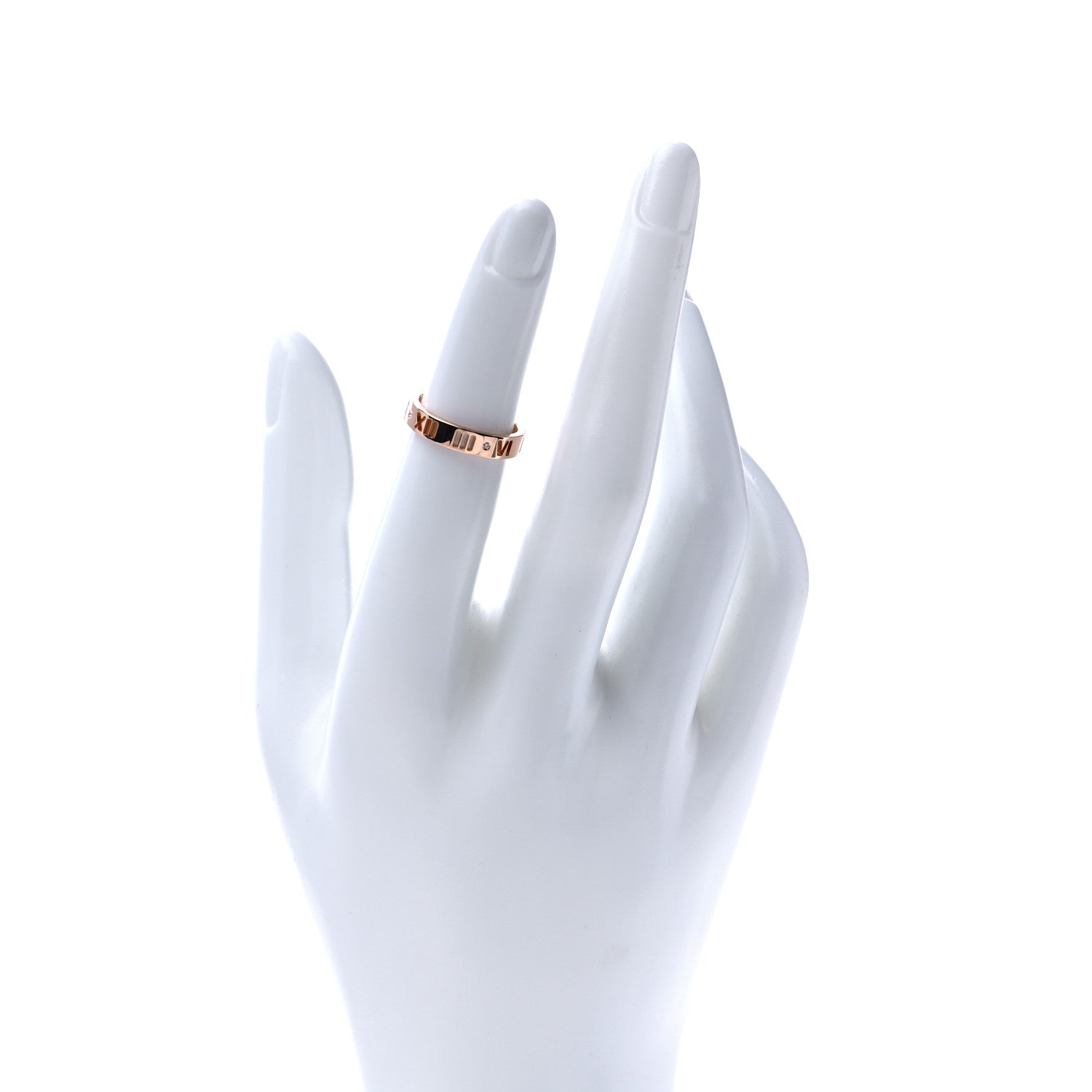 Tiffany 18K Rose Gold Diamond Atlas Pierced Ring 48 4.5 2 of 6