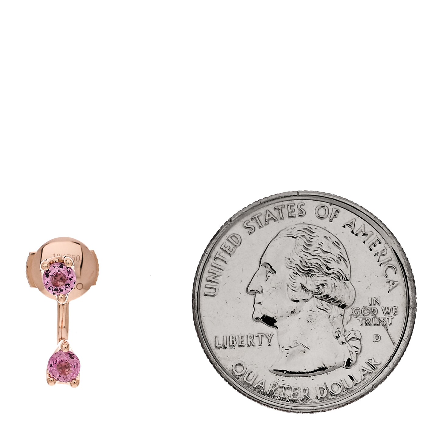 18K Rose Gold Pink Sapphire Orbit Earring