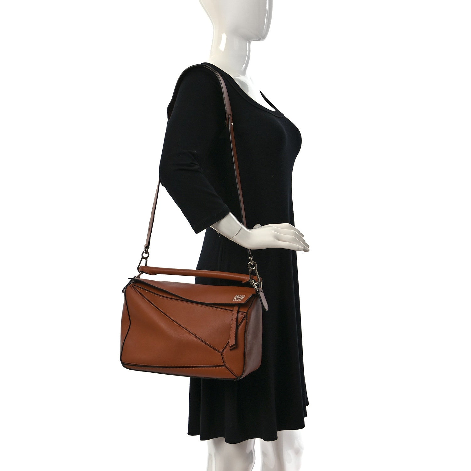 Loewe Calfskin Medium Puzzle Bag Tan 2 of 9